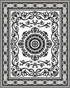 Classic Black White Intricate Mandala Rug