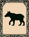 Black Bear Silhouette Woodland Crest Rug