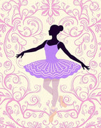 Lavender Ballerina Silhouette Cream Floral Rug