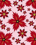Crimson Floral Medallion Scatter Rug