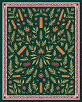 Emerald Forest Woodland Floral Medley Rug