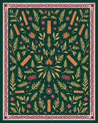 Emerald Forest Woodland Floral Medley Rug