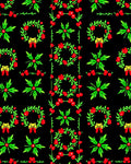 Festive Red Green Holly Wreath Rug