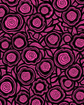 Vibrant Pink Swirl Rose Botanical Rug