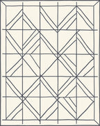 Minimalist Gray Geometric Grid Rug