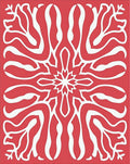 Coral White Organic Floral Burst Rug