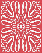 Coral White Organic Floral Burst Rug