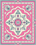 Vintage Pink Floral Medallion Rug