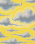 Yellow Gray Wavy Cloudscape Rug
