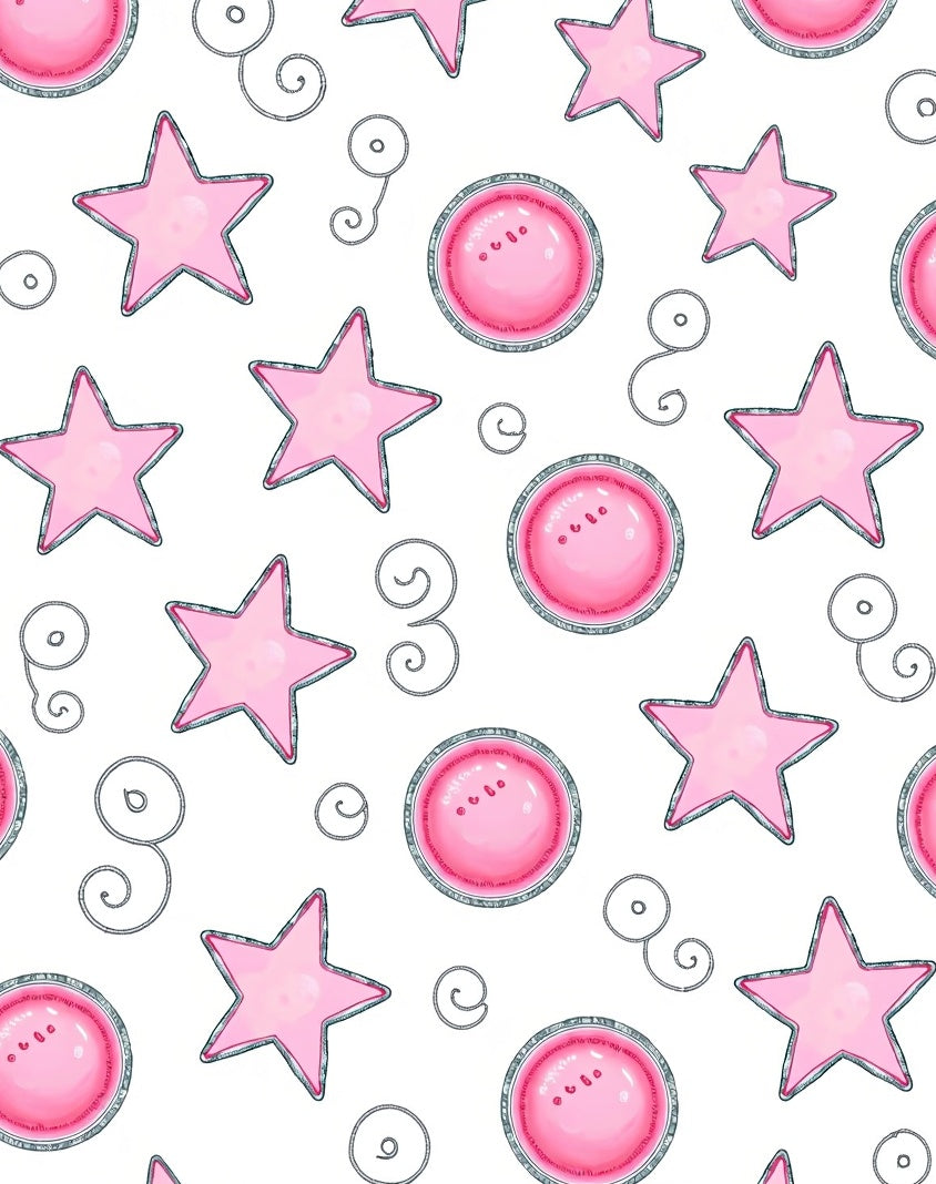 Pink Celestial Circles and Stars Rug