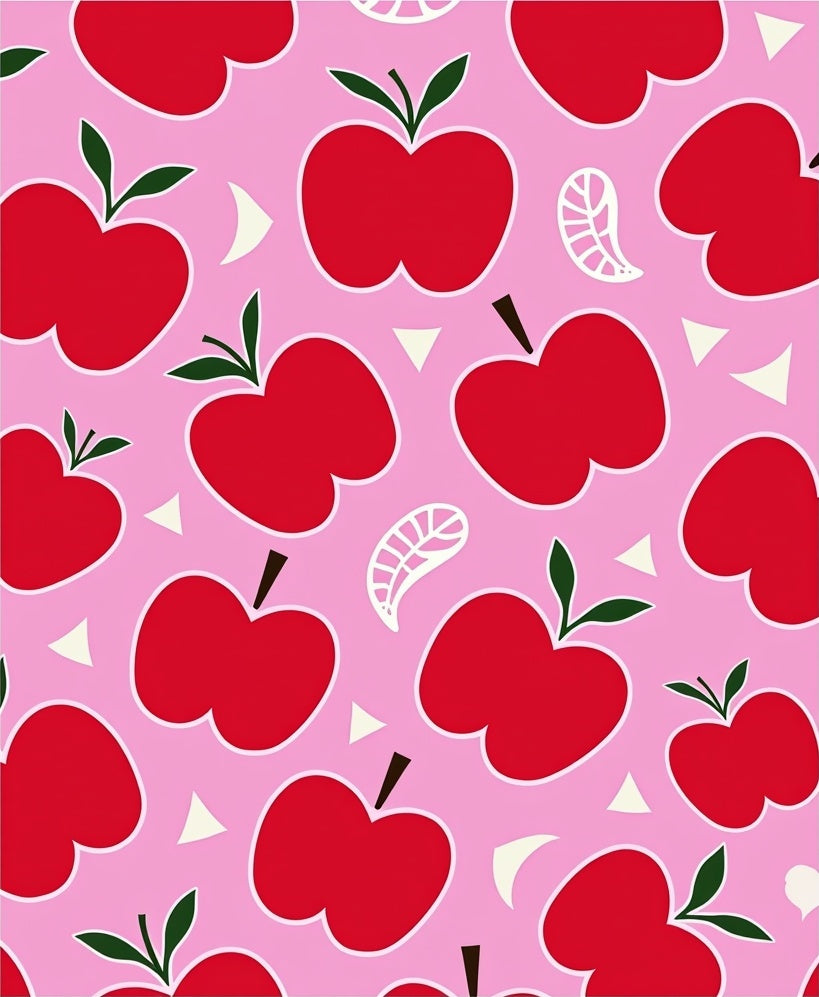 Red Apple Pink Geometric Collage Rug