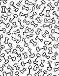 Black White Abstract Apple Core Shapes Rug