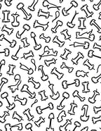 Black White Abstract Apple Core Shapes Rug