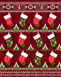 Holiday Stockings Red Checkerboard Background Rug