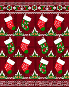 Holiday Stockings Red Checkerboard Background Rug