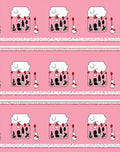 Pink Whimsical Cloud House Candy Cane Rug
