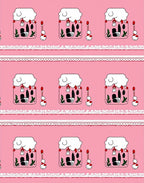 Pink Whimsical Cloud House Candy Cane Rug