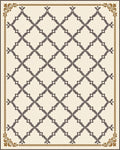 Rustic Cream Lattice Border Rug