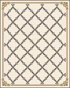 Rustic Cream Lattice Border Rug