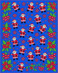 Holiday Santa Claus Red Poinsettia Border Rug