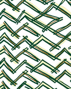Hand Drawn Yellow Green Chevron Lines Rug