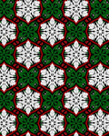 Geometric White Green Red Medallion Collage Rug