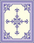 Ornate Lavender and Cream Scrollwork Rug