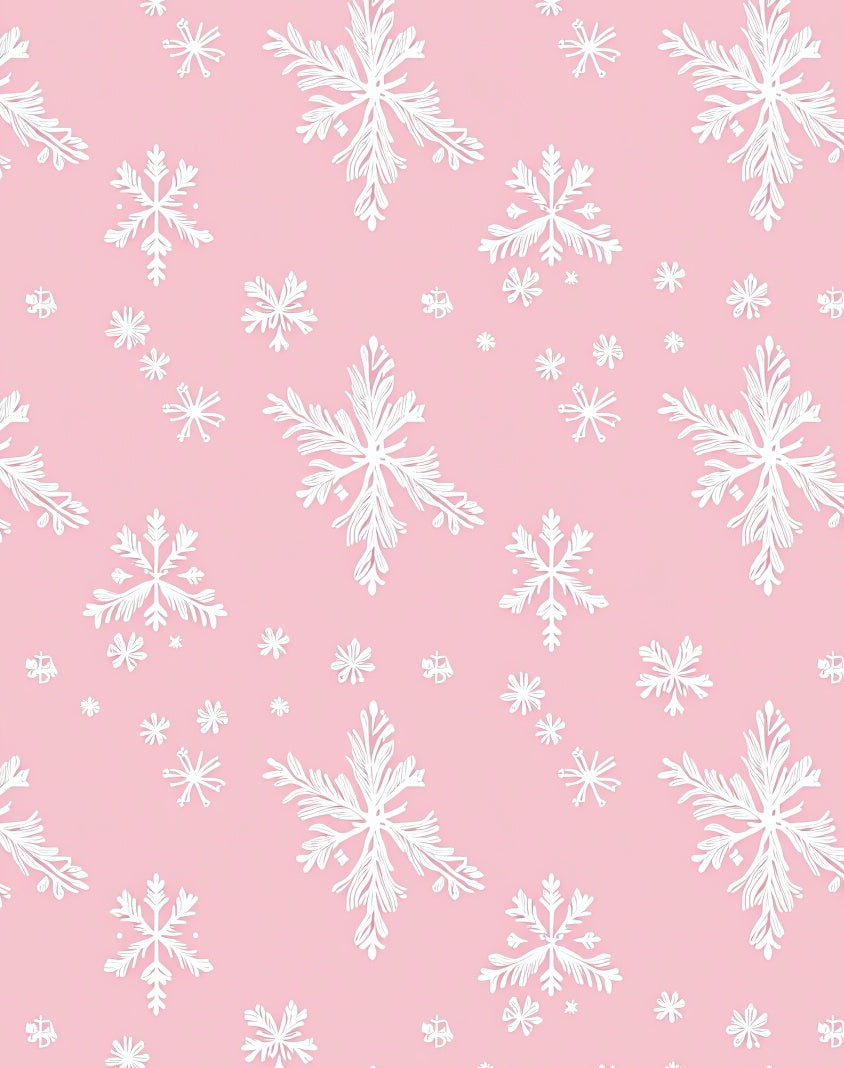 Whimsical White Snowflake Pastel Pink Rug