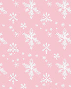 Whimsical White Snowflake Pastel Pink Rug