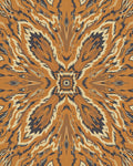Vibrant Amber Wood Grain Mandala Rug
