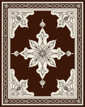 Rich Chocolate Antique Floral Medallion Rug