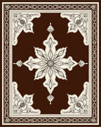 Rich Chocolate Antique Floral Medallion Rug