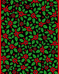 Red Green Floral Leaf Arrangement Rug
