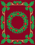 Crimson Holly Berry Garland Frame Rug