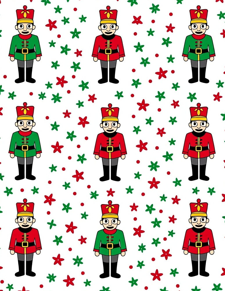 Red Green Festive Soldier Stars Rug