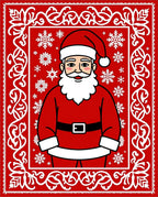 Festive Red Santa Claus Snowflake Rug
