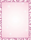 Pink Berry Branch Snowflakes Rug