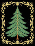 Emerald Evergreen Fern Floral Frame Rug
