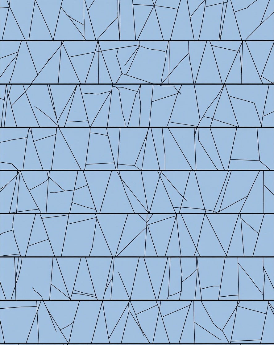 Geometric Cracked Ice Blue Rug