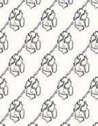 Monochromatic Abstract Floral Chain Rug