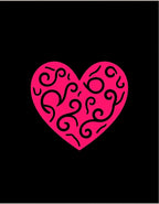 Hot Pink Swirl Heart Romance Rug