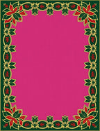 Crimson Green Floral Bordered Magenta Rug