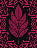 Deep Magenta Floral Border Rug