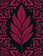 Deep Magenta Floral Border Rug