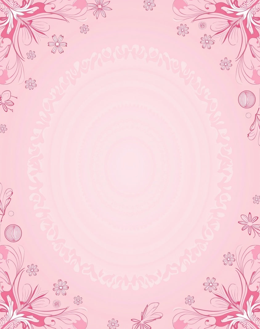 Whimsical Pink Floral Swirls Rug