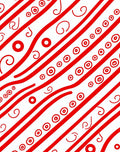 Bold Red White Swirl Stripe Accents Rug