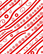 Bold Red White Swirl Stripe Accents Rug