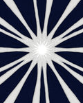 Radiant Starburst Navy White Rug