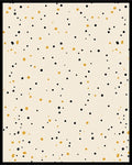 Cream Black Gold Polka Dot Scatter Rug