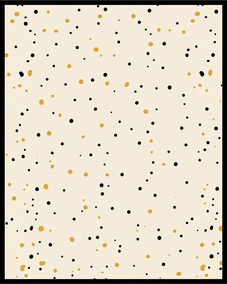 Cream Black Gold Polka Dot Scatter Rug